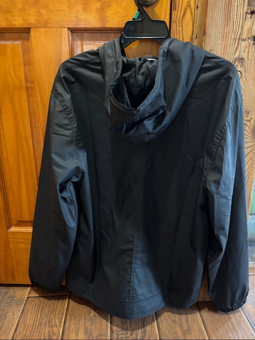 Weatherproof Black Hooded Zip Windbreaker with Contrast Drawcords - Picture 3 of 3